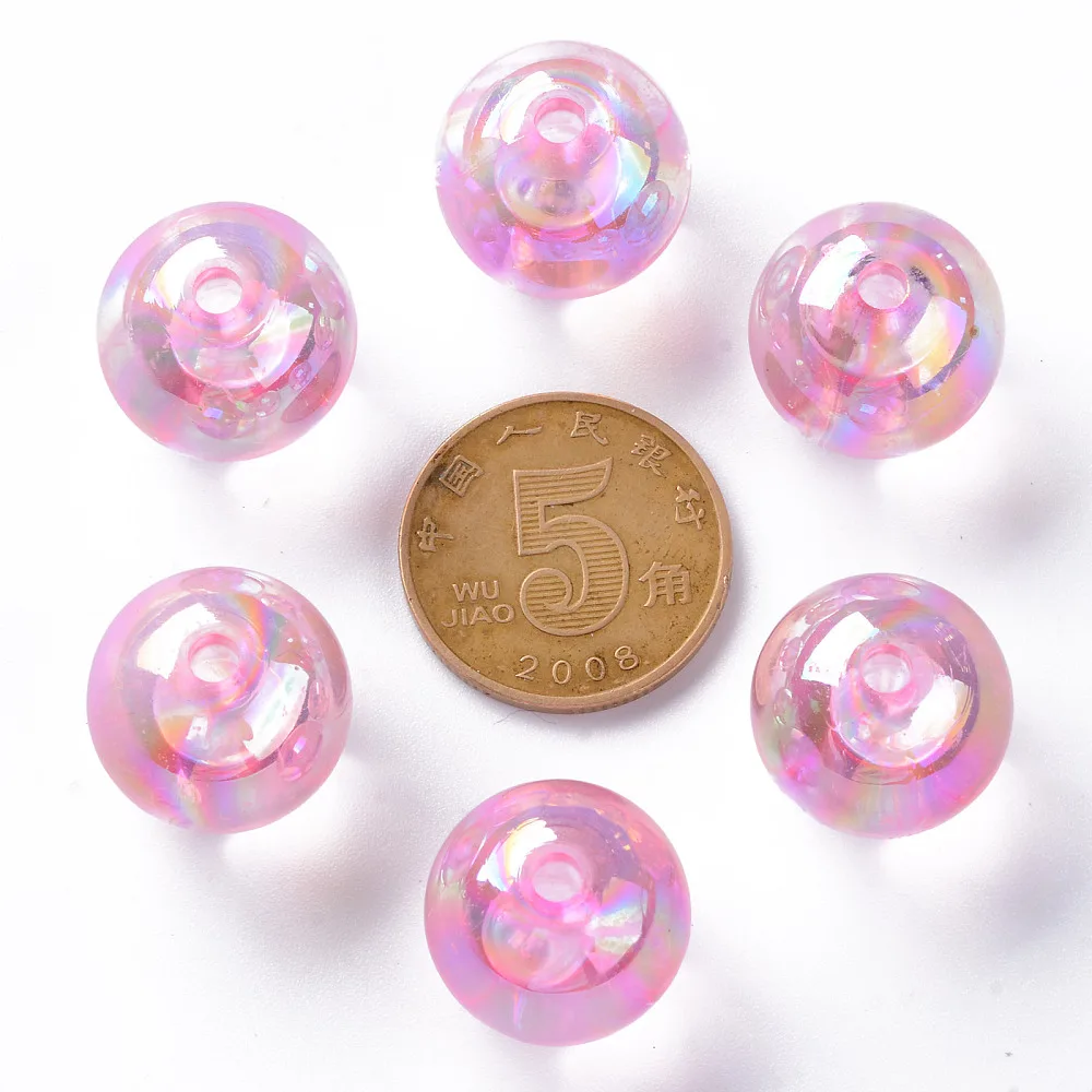 PandaHall 220 Stück AB-beschichtete transparente Acryl-Rundperlen, 16mm Mehrfarbige Schillernde Oberfläche für DIY Armband Schmuck Basteln – Detail 32