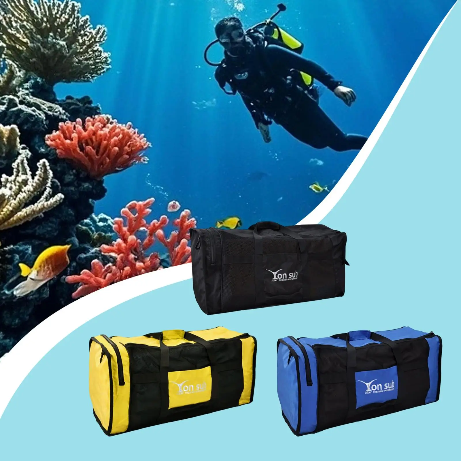 

Scuba Diving Duffle Bag High Capacity Spacious Underwater Gear Carrier Snorkeling Gear Duffle for Underwater Sailing Surfing