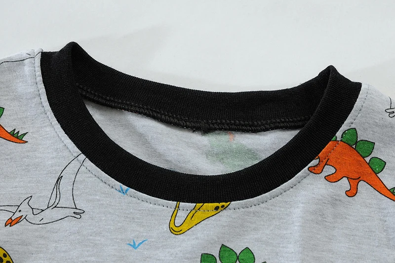 Little Hand Boys Short Sleeve Pajama Set Cartoon Dinosaur Print Kids Summer Loungewear Sleep Suit For Toddler Boys 2-7 Years Old