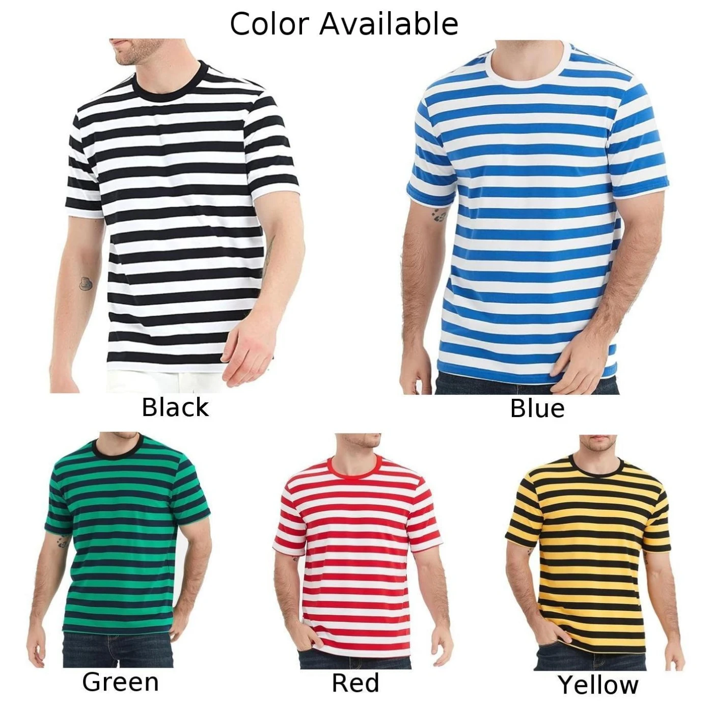 Men Striped Sailor T Shirt Summer Loose O Neck Top Casual Short Sleeve Tee Sport