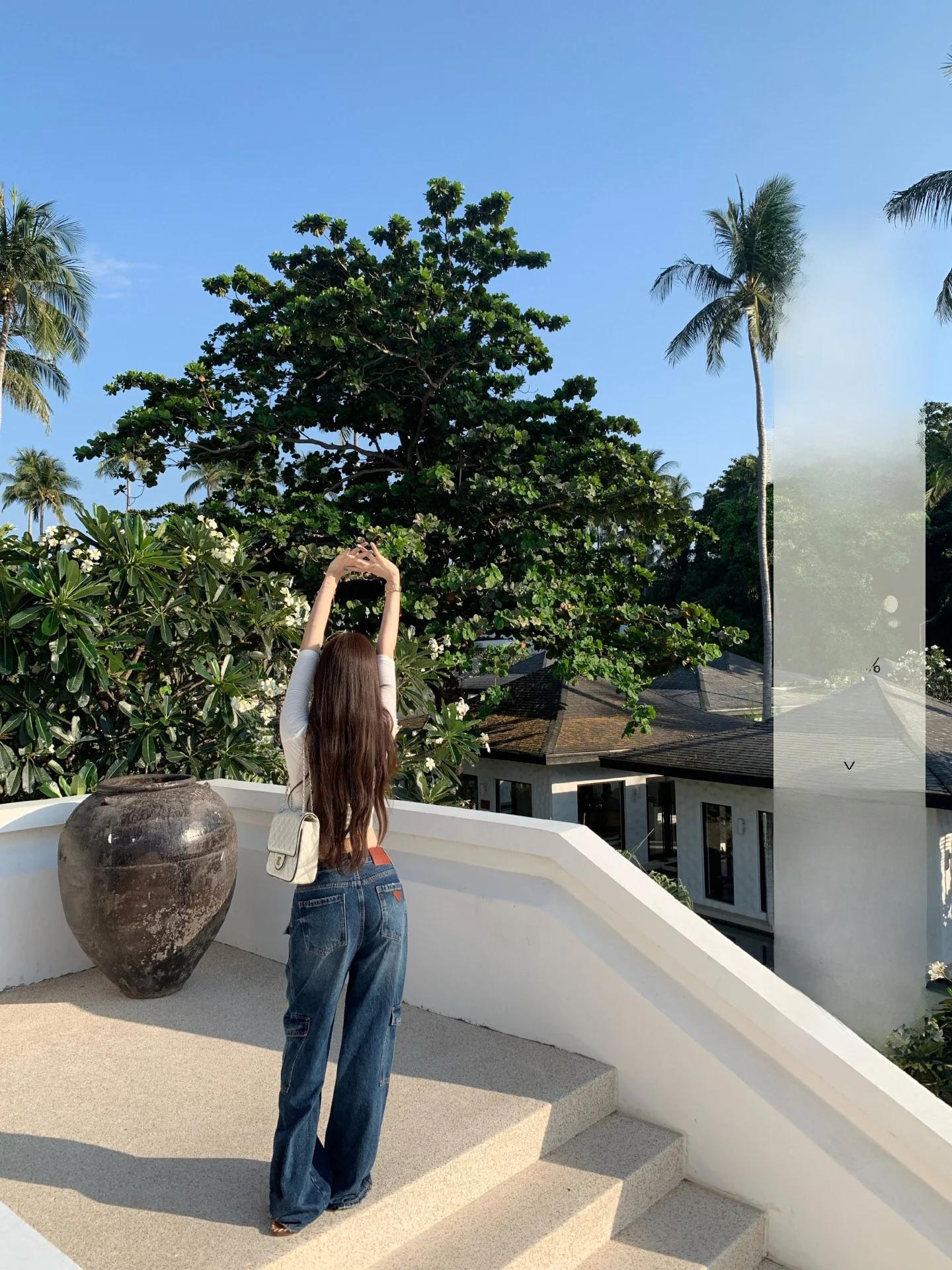 

OKMAOP High Waist Wide Leg Denim Jeans Women's Spring Vintage Blue Dra Straight Cut Trousers Casual Straight Leg Jeans