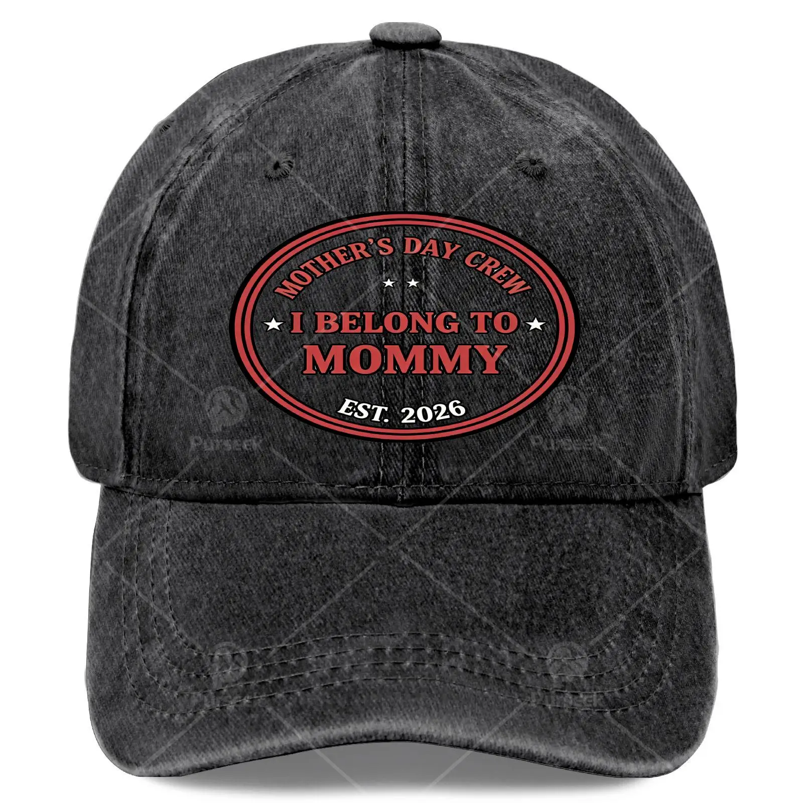 I Belong to Mommy Baseball - Chapeau unisexe rétro à imprimé intégral, adapté aux cadeaux de la fête des mères, Noël, 4 juillet, anniversaires, Roun