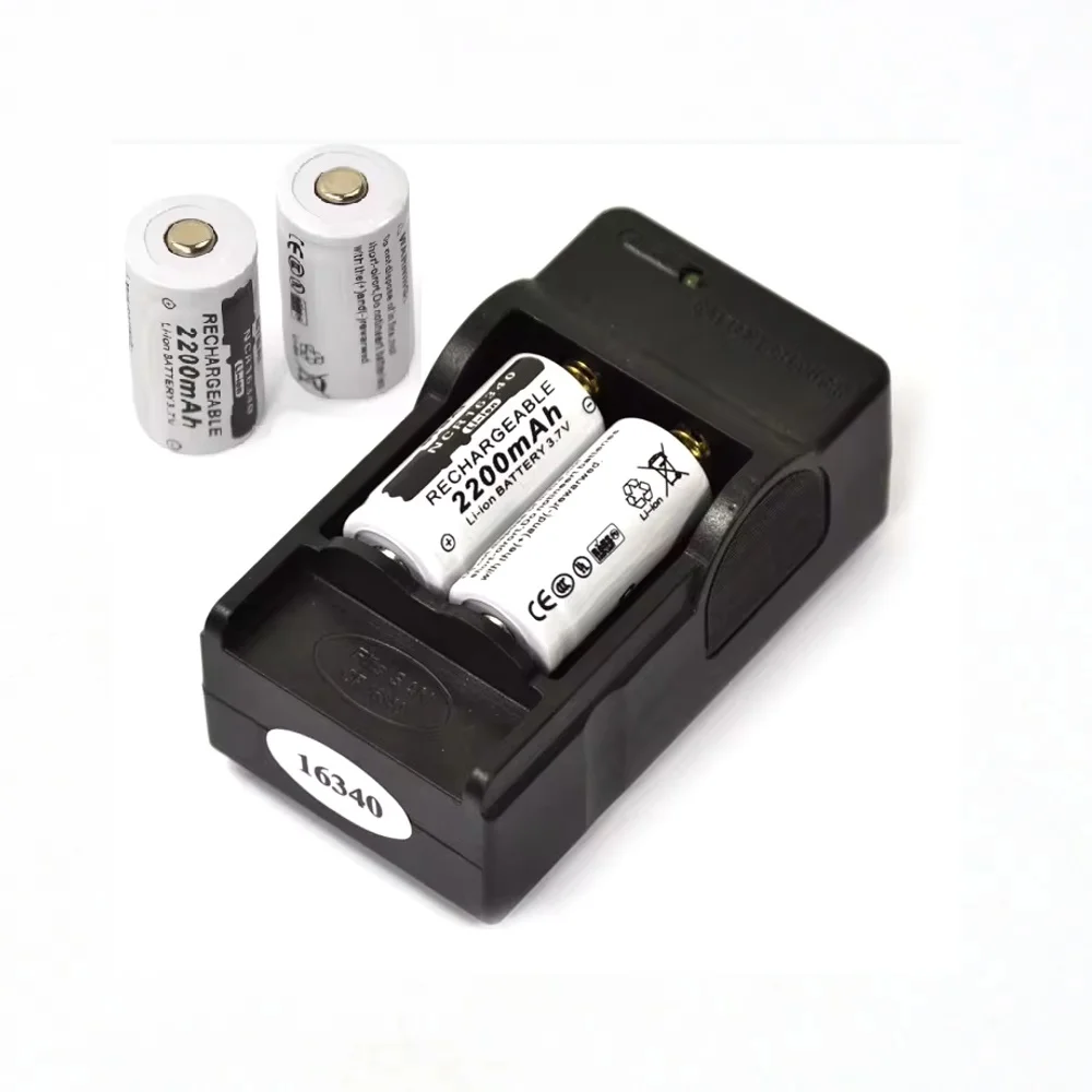 For LED flashlight 3.7v 2200mAh CR123A rechargeable battery Recarregavel lithium ion battery