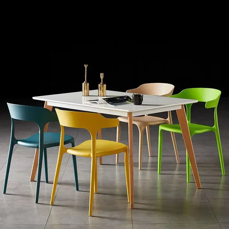 Simple Horn Design Plastic Chair for Household Leisure Cafe - Comfortable Lazy Chair