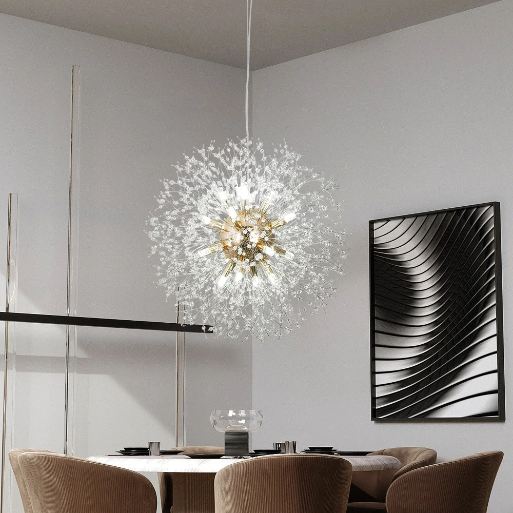VETRULUS Modern Dandelion Lighting Pendant Lights Living Room Dining Bedroom Pendant Lights Starry Fireball Lighting Fixtures 