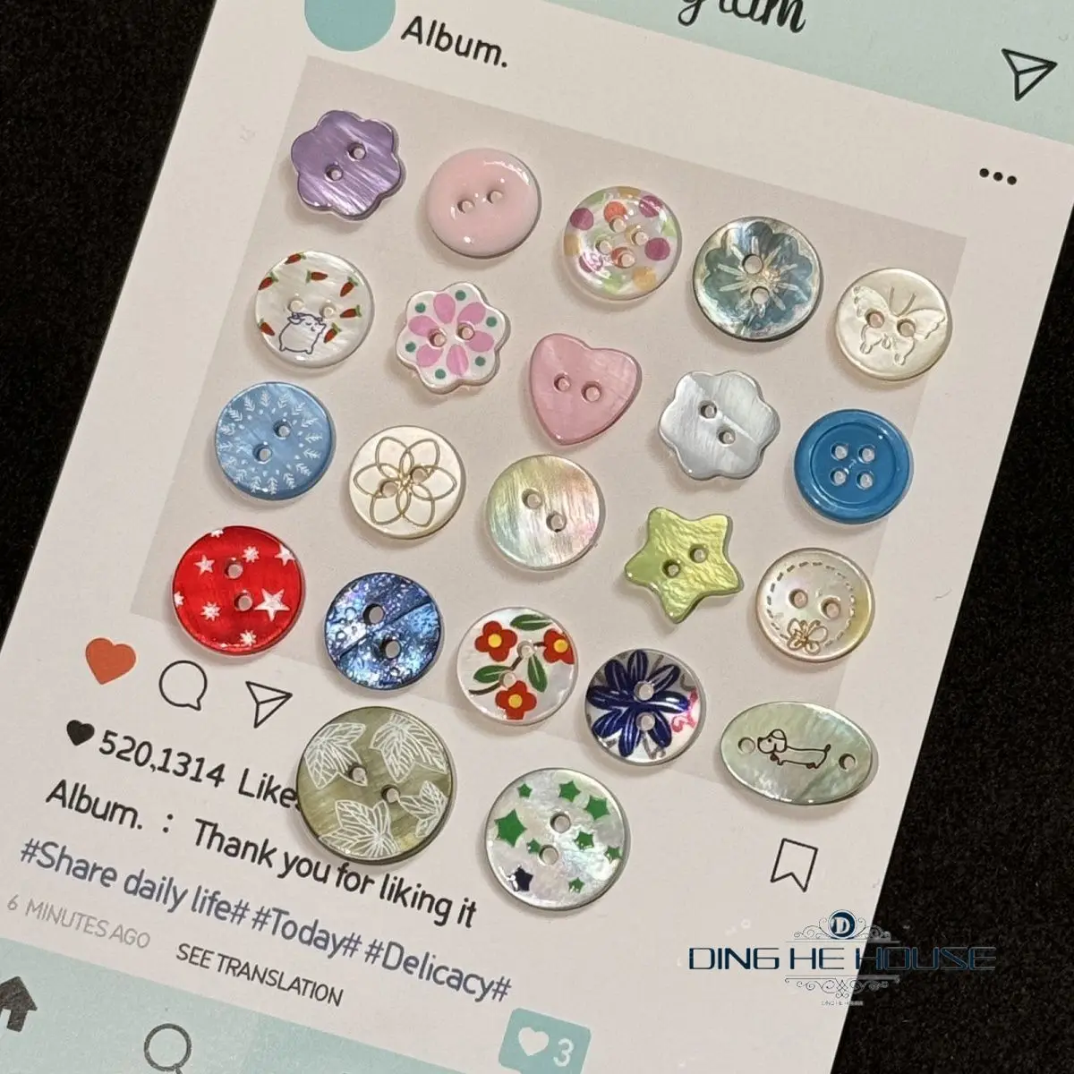 Random 22pcs Buttons Pearl Shell Irregular Circular Sewing Supplies DIY Clothing and Embellishments Decorative Shirt Clothing