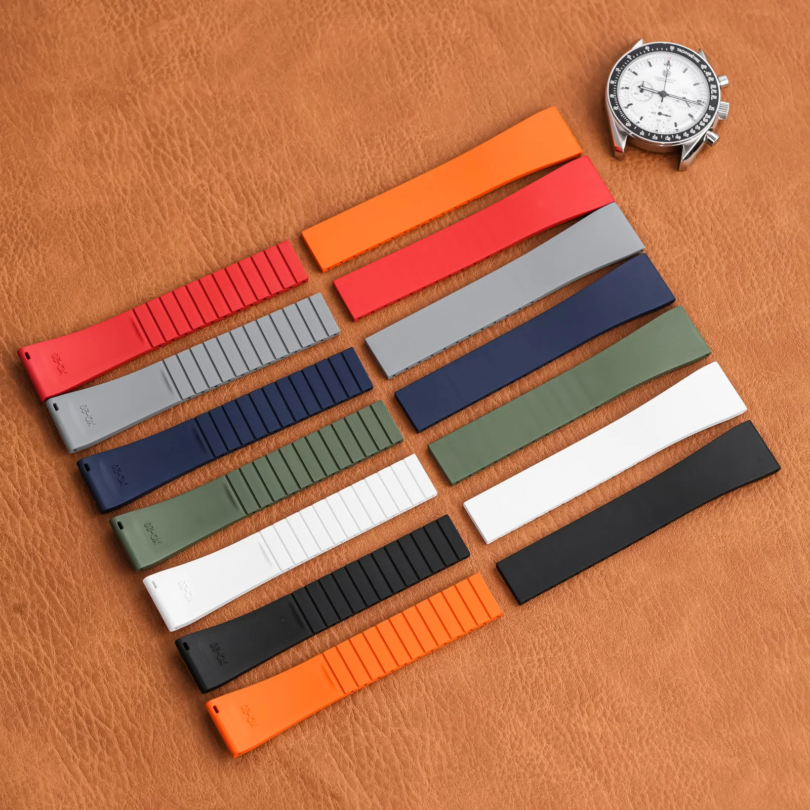 Militado New Design Fluororubber Watch Strap 18mm 19mm 20mm 21mm 22mm Fast Release Buckle Watch Bands FKM Strap For Cut To Size