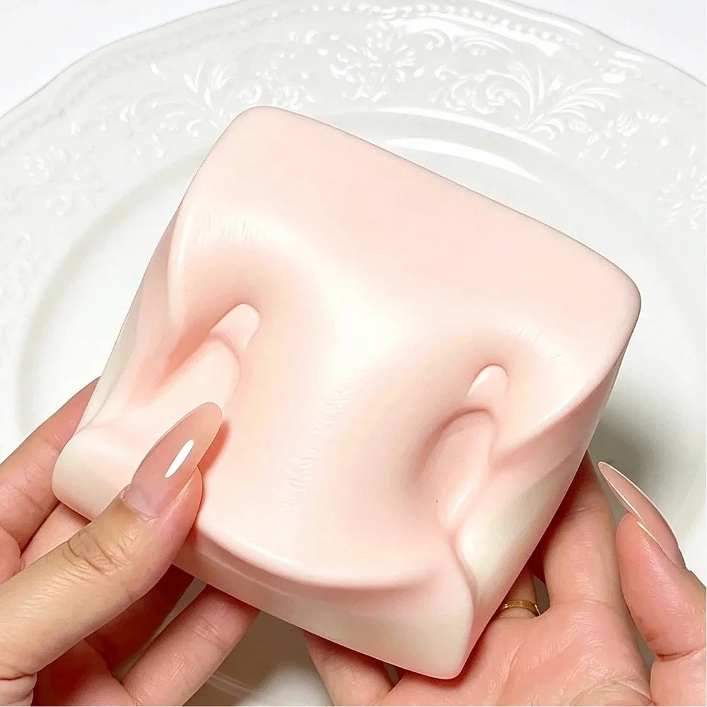 Squishy Double-Sided Sticky Rice Cake Pink Slow Rising Rice Cake Squishy Slow Rebound Cake Bread Stress Release Hand Relax Gift