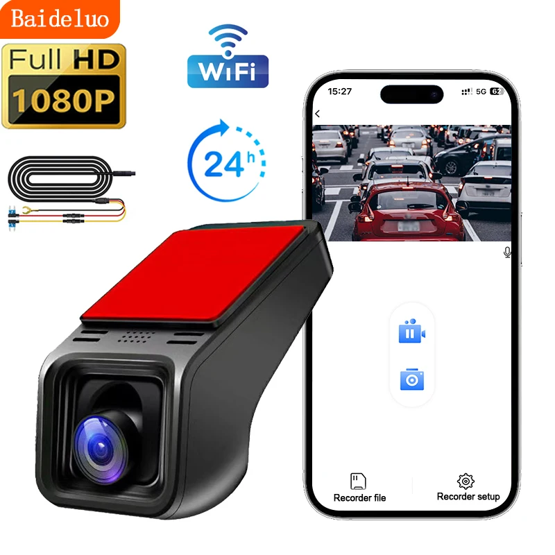 Hd car DVR camera mobile wireless ACC tachograph, 24H parking monitoring, by application control, car driving video recorder