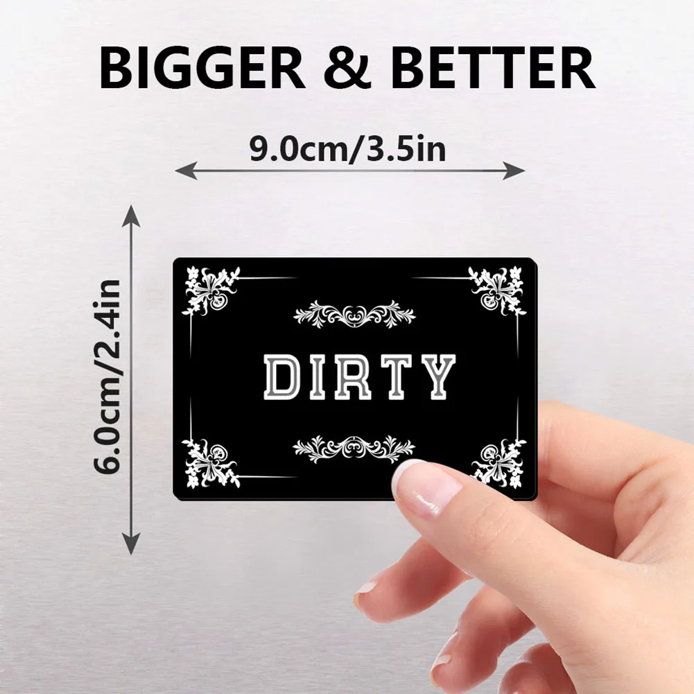 High Quality Home Decoration Stickers 2PCS 9*6CM Dishwasher Double-Sided Magnetic Clean Dirty Clean Sign Magnets Dishwasher