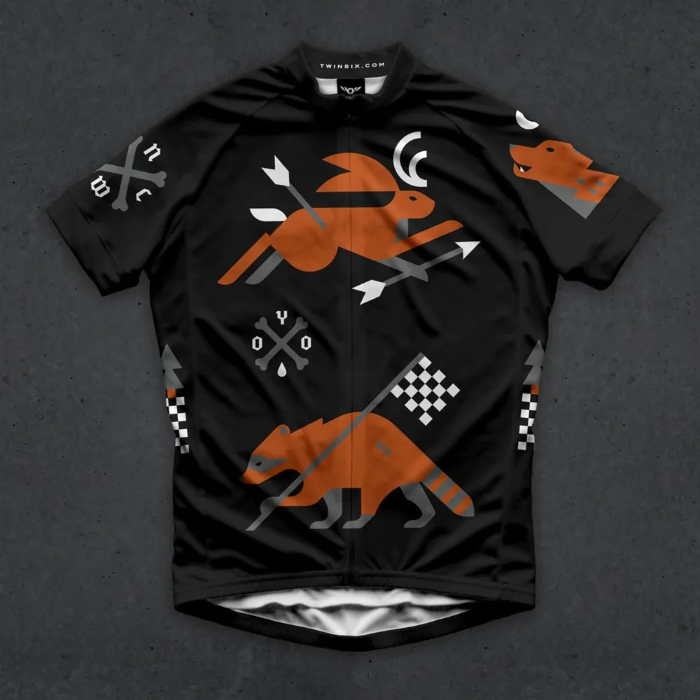 Twin Six 6 Men Cycling Jersey Summer Bike MTB Quick Dry Shirt Sun Protection Printed Sweatshirt Ciclismo Triathlon Top Uniform