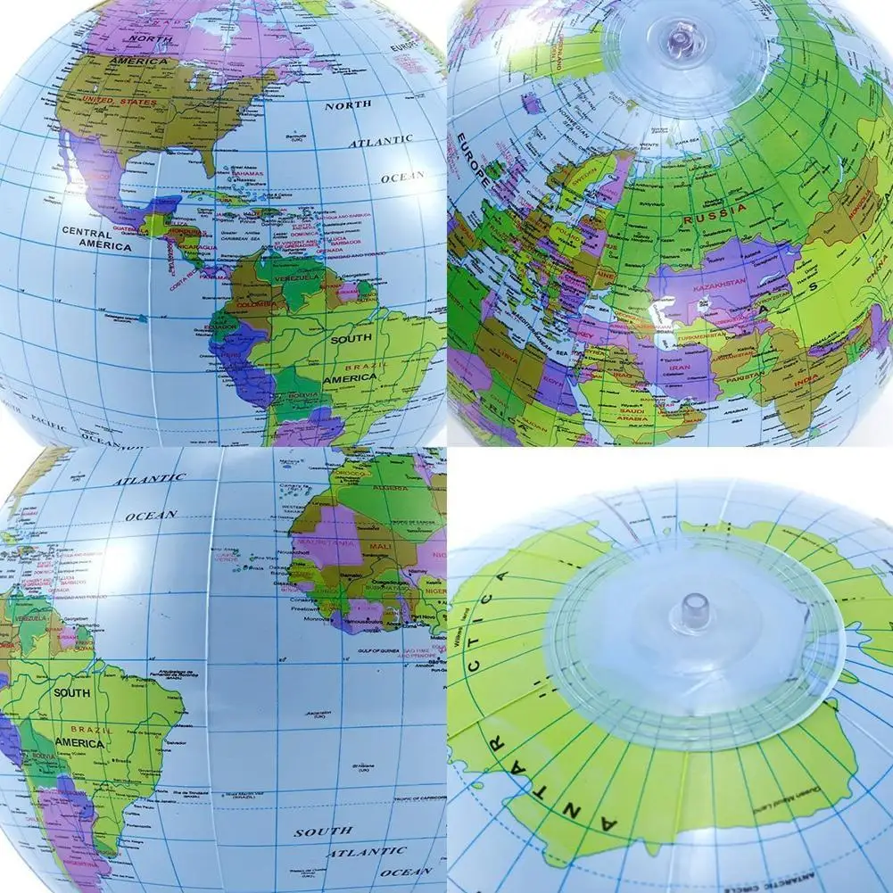Globo inflable de 12/16 pulgadas, juguete de playa, mapa educativo, accesorios de globo para enseñanza de geografía, regalos creativos para niños y adultos