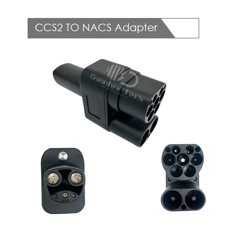 2 in 1 EV Converter Type 2 AC DC CCS2 to NACS Adapter 1000V 250KW Fast Charging for Tesla Model 3/Y/S/X Cybertruck