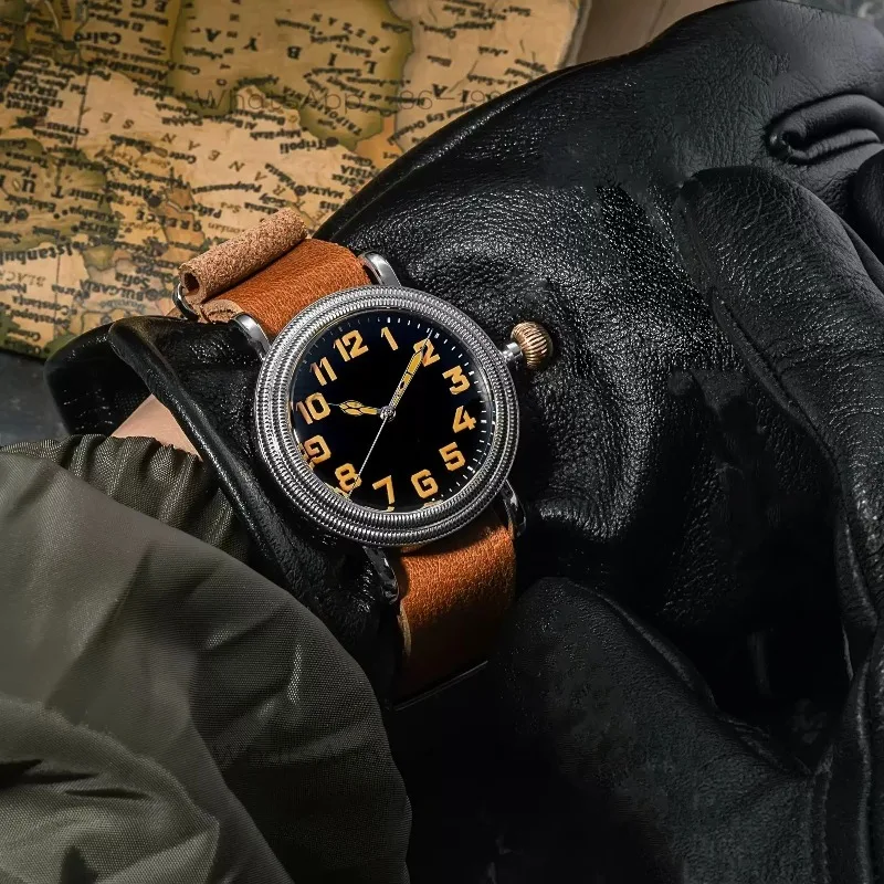 41Mm diameter retro pilot watch automatic mechanical movement watch male T014