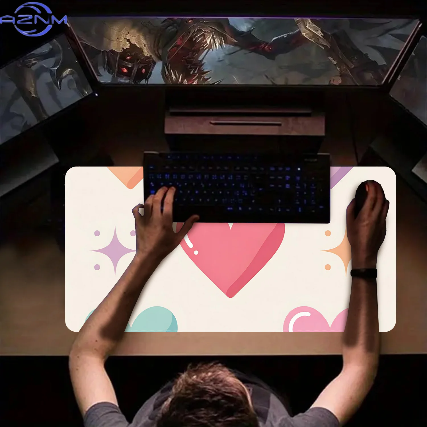 Mouse Pad | Multicolor Heart Pattern, Suitable for Office, E-Sports, Gaming, and Daily Home Use, Colleague's Choice Gift, Cute P