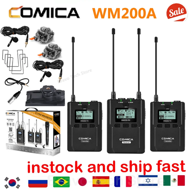 Comica CVM-WM200 ไมโครโฟนไร้สาย UHF สำหรับกล้อง DSLR และเครื่องบันทึกวิดีโอ ประสิทธิภาพสูง ใช้งานจริงในงานถ่ายทำจริง