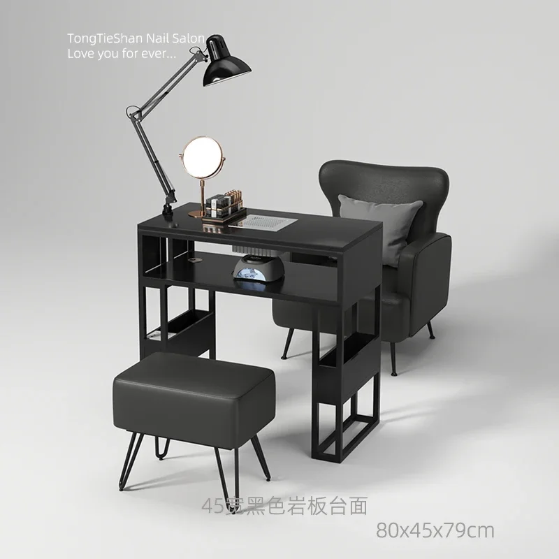 

Black Salon Nail Table Manicure Beauty Aesthetic Salon Desk Manicure Equipment Makeup Storage Furniture Mesas De Manicurista
