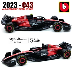 Bburago 1:43 2023 Alfa Romeo C43 F1 Formula auto Die Cast veicoli modello da collezione giocattoli da corsa