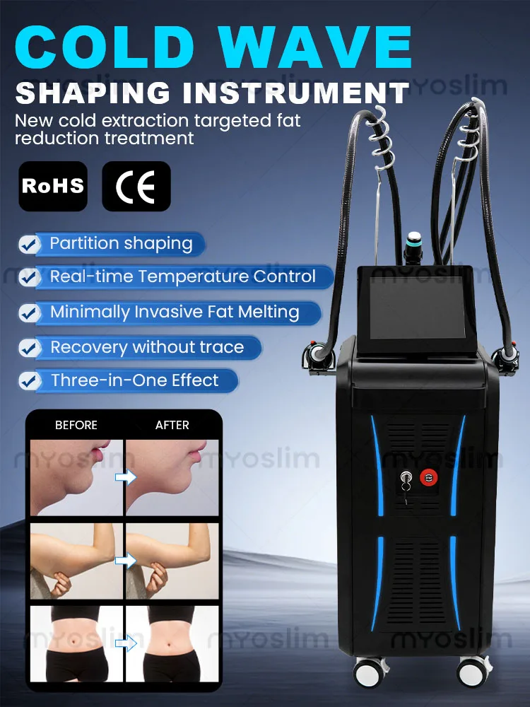 A 3-in-1 Shaping And Cooling Coolwave Microwave Body Sculpting Machine For Face, Belly And Thighs; Salon Beauty Equipment.