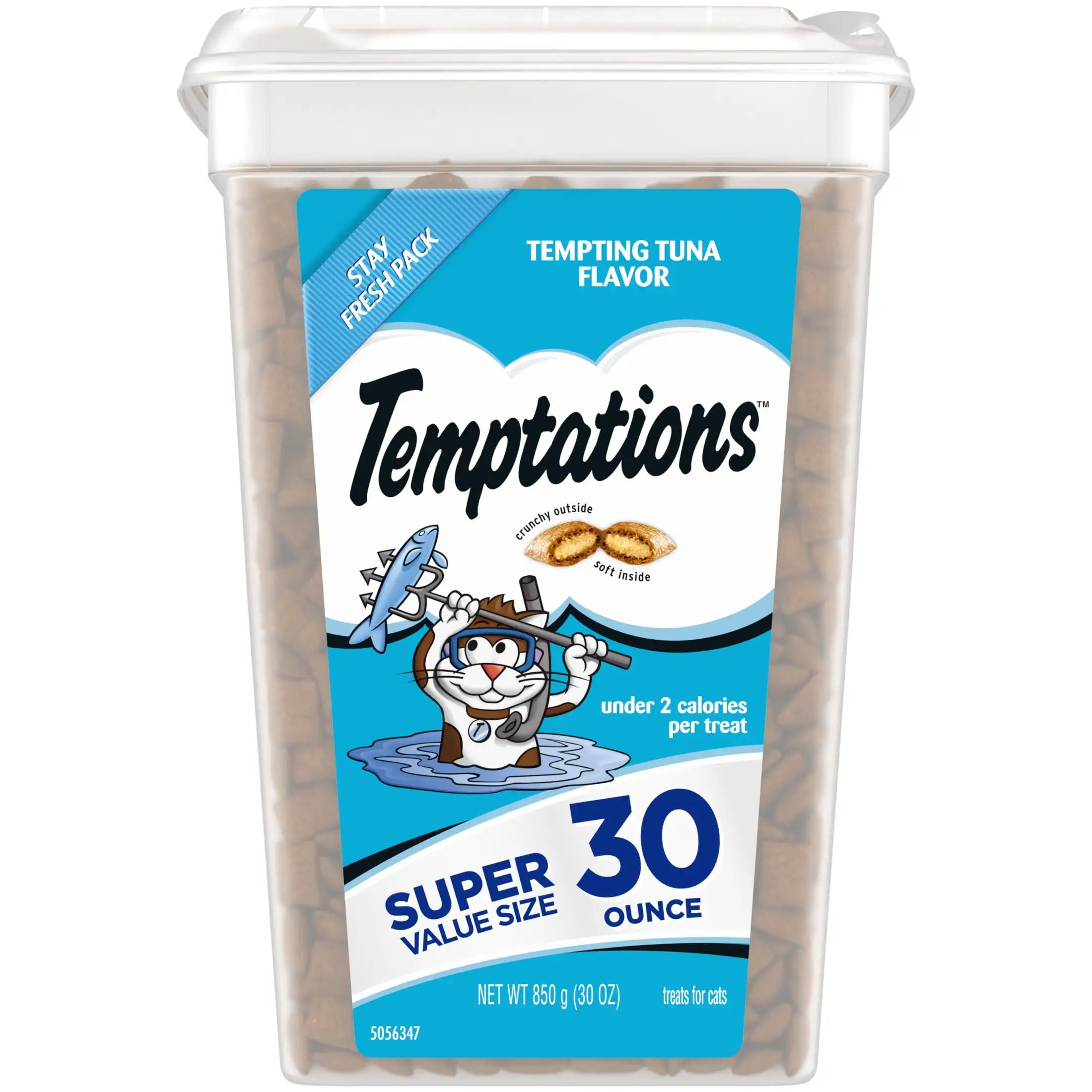 

Temptations Classic Tempting Tuna Flavor Crunchy and Soft Dry Cat Treats, 3 oz Pouch