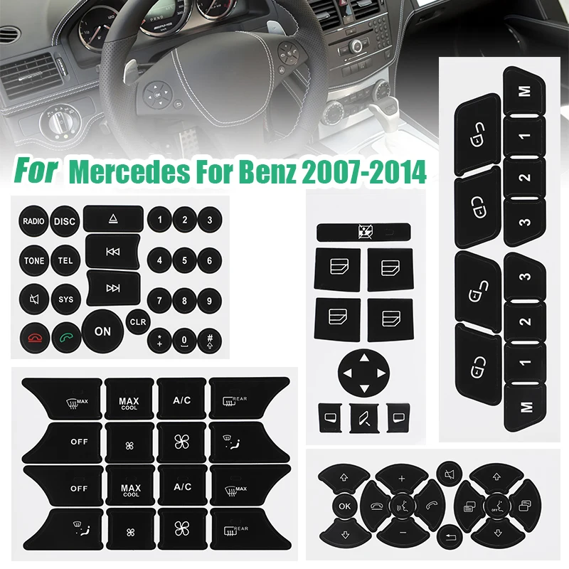 1 Set Car Button Repair Sticker For Mercedes For Benz GLK350 C Class CLS C218 SLK W172 W176 W204 W207 W212 W218 Auto Stickers