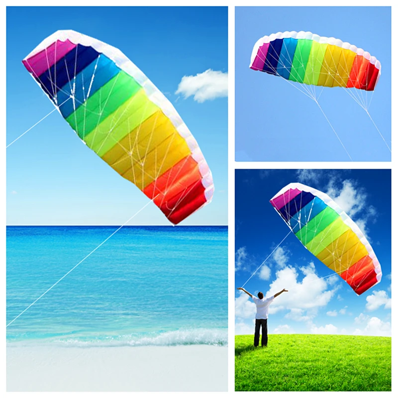 free shipping 270cm dual line large Parafoil kites fly Sports Beach stunt kite surfing kite street toys professional kite Winder