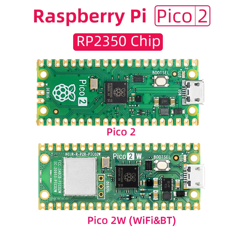 Original Raspberry Pi Pico 2  RP2350 Microcontroller Board Dual Arm Cortex-M33 or Dual Hazard3 RISC-V Processor 150MHz