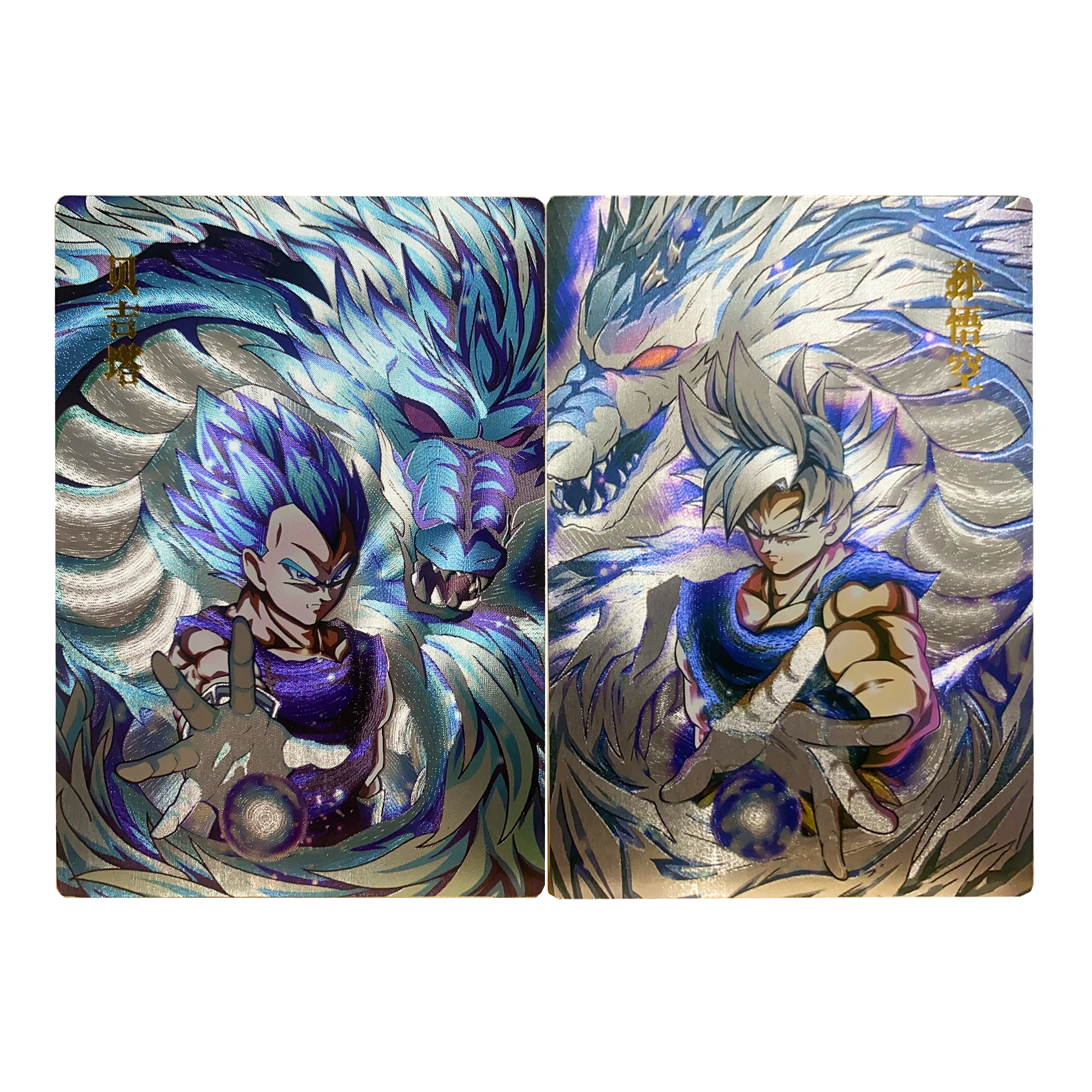 

2 шт./компл. Diy Self Made Dragon Ball Vegeta Iv Son Goku Коллекционная карта Coarse Flash Super Saiyan Аниме карты Подарочные игрушки