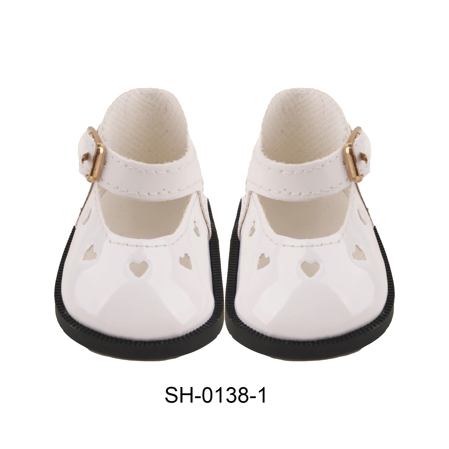 New 7Cm Cute PU Leather Heart Doll Shoes For 18 Inches American Dolls Hollowing Out Mini Shoes Boots For 43cm Baby New Born Doll