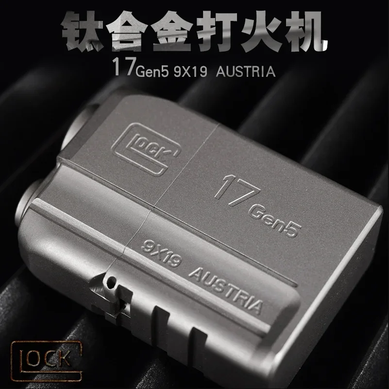 2022 Retro Thick Armor Punk Glock Handmade Titanium 17 Gen5 Pure Copper Kerosene Gasoline Lighter Men\'s Creative Collection Gift