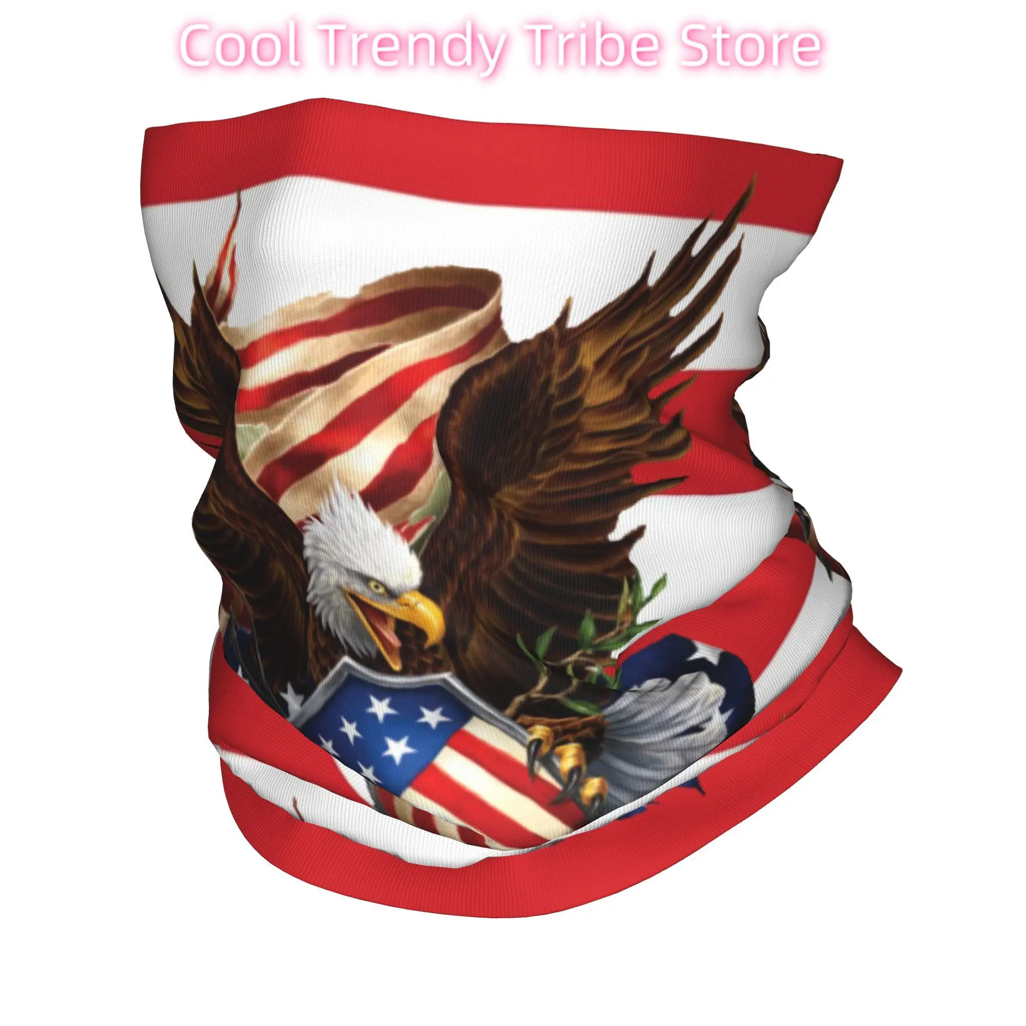 Custom USA American Flag Bandana Neck Gaiter for Ski Cycling Men Women Wrap Scarf United States US Stars Balaclava Warmer