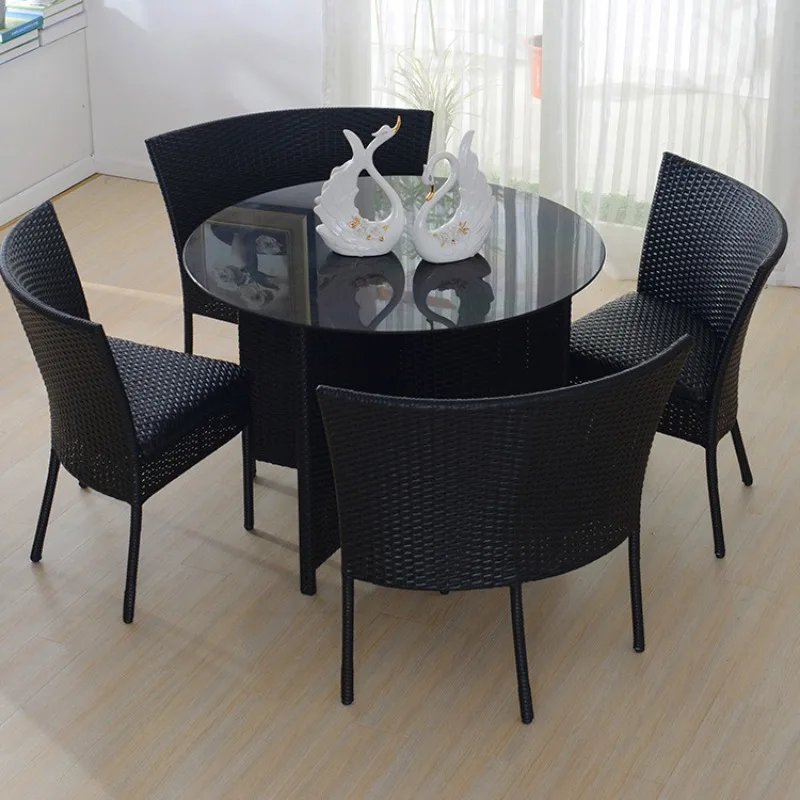 

Outdoor leisure rattan table and chair combination creative balcony courtyard outdoor garden open-air waterproof sunscreen ratta