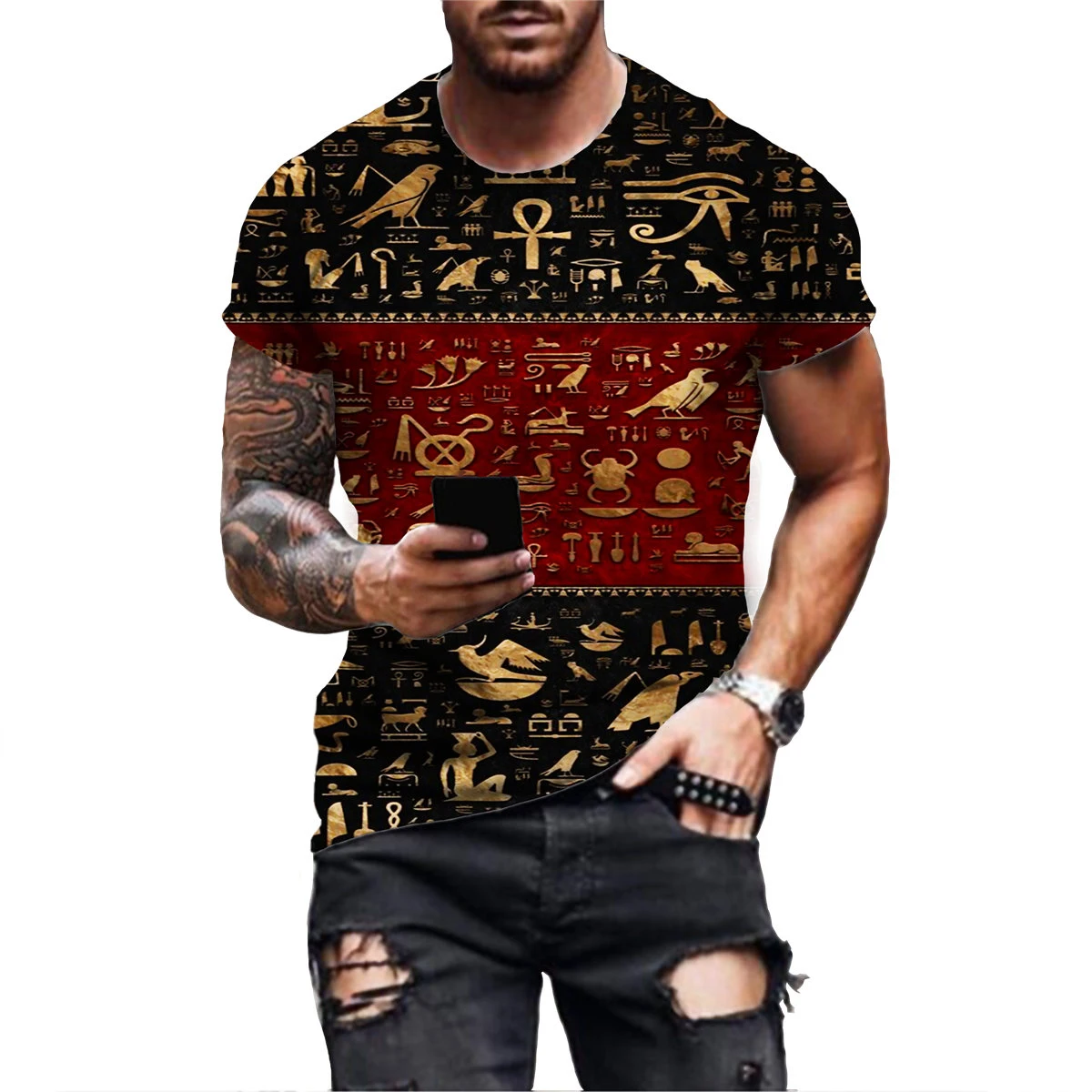 Ancient Egyptian Art T-Shirts God Eye of Egypt 3D Print Men Women New Short Sleeve T Shirt Harajuku Y2k Tops Tees Kids Clothing