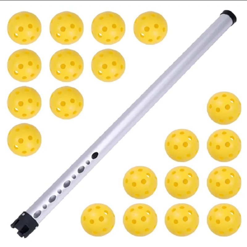 

Golf Ball Retriever with 23 Practice Golf Balls, Aluminum Alloy Tube Picker Upper Tube, Shagger Grabber Collector