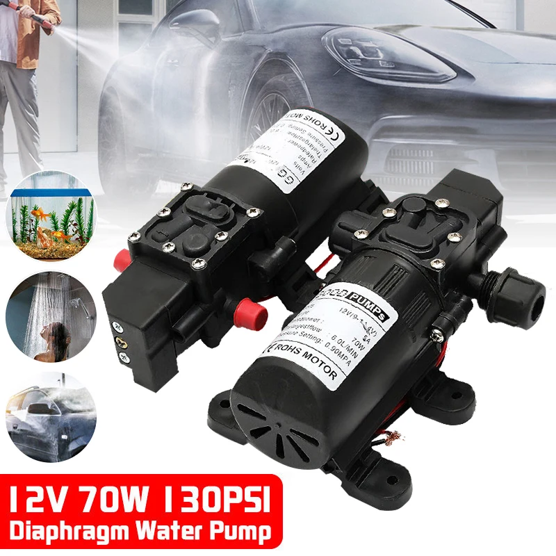 DC 12V 6A 72W 6L 20mm High Pressure Diaphragm Water Pump Black Micro Electric Water Pump Self-Priming Pump Sprayer Model Mini