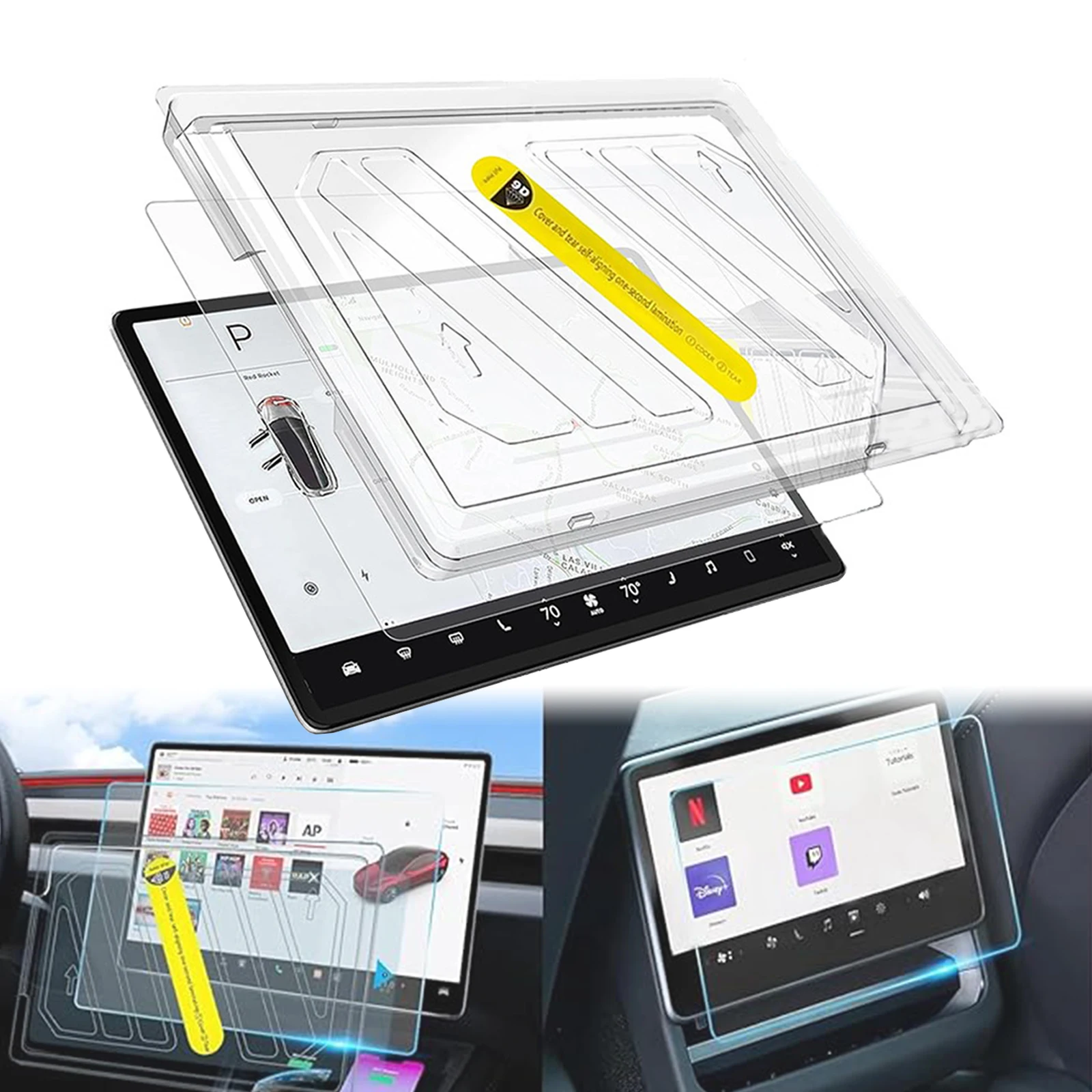 

For Tesla Model 3 Highland 2024 Model Y Juniper Screen Tempered Glass Film Anti-Scratch Protective High Definition Control Touch