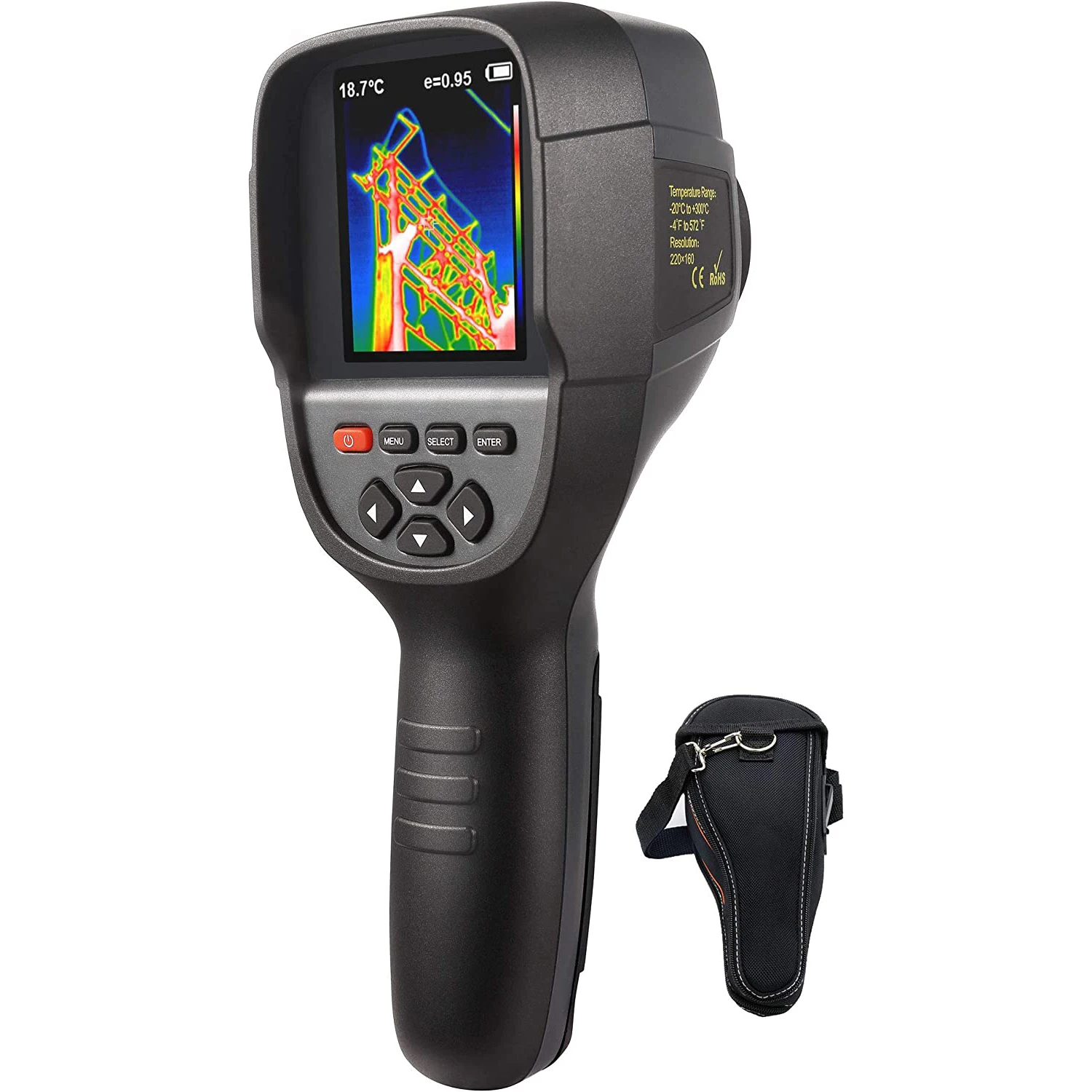 

220 x 160 IR Resolution Thermal Imager, Handheld 35200 Pixels Thermal Imaging Camera with 3.2" Color Display Screen