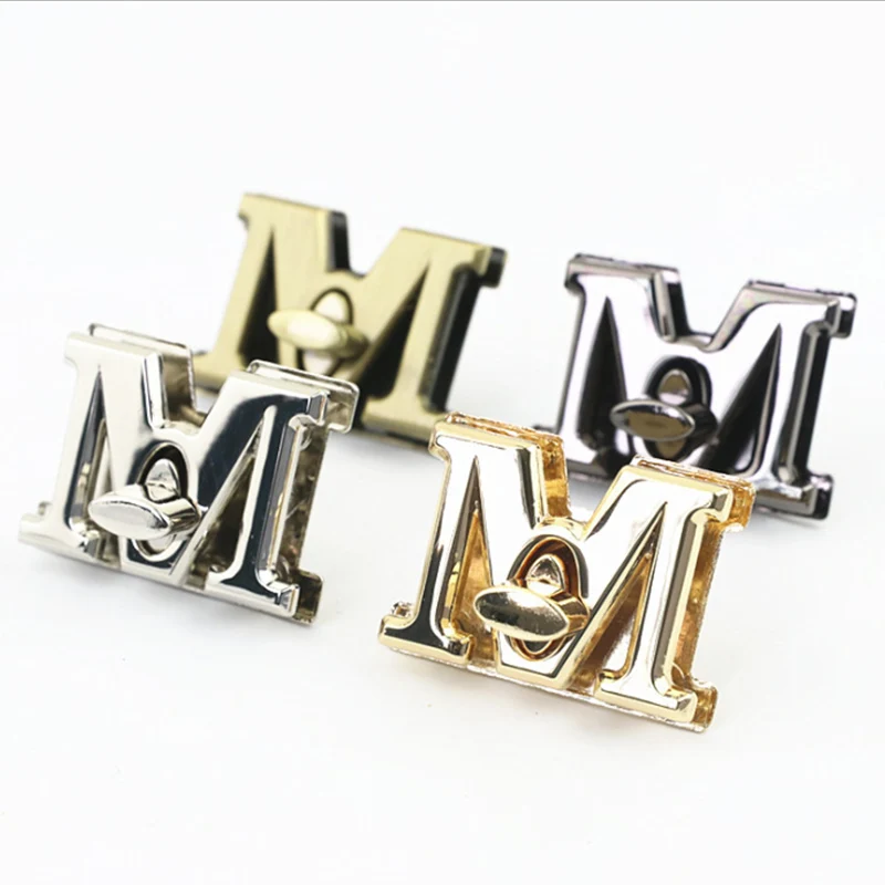 

1 шт., металлический M-образный поворотный замок, модная ретро-застежка для сумки, фурнитура для кожаной сумки, кошелек, аксессуары «сделай сам»