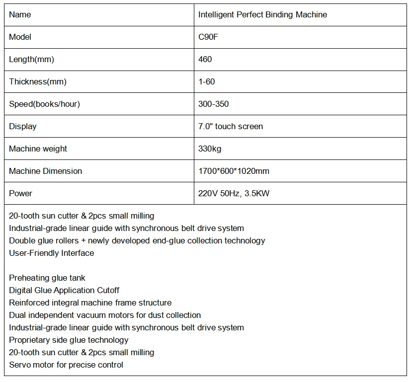 C90F Low-cost economical A3 booklet paperback bookbinding machine