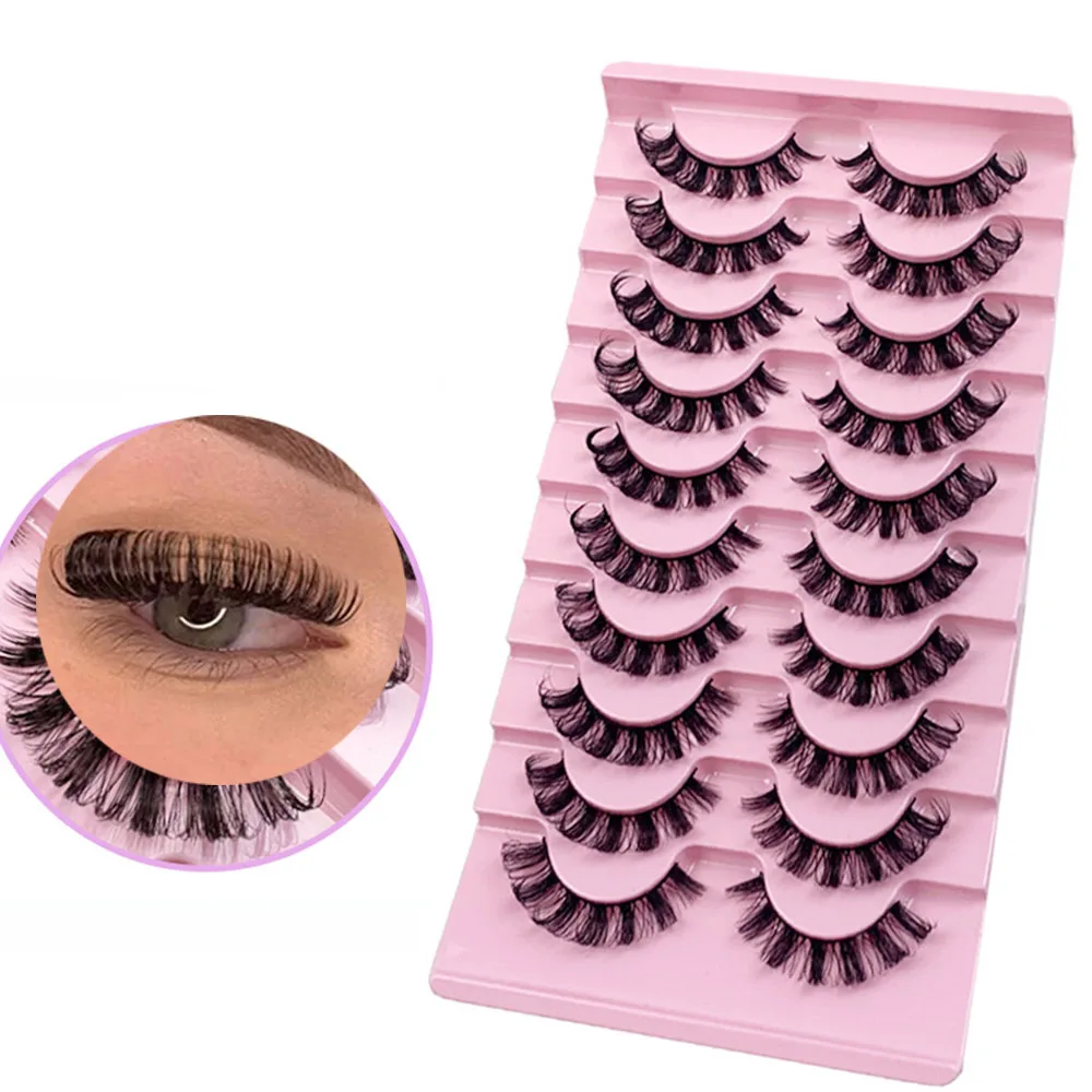 

Hot Selling DIV Makeup 10 Pairs Dramatic 3D Russian Strip Lash Clusters False Eyelashes For Lash Extension