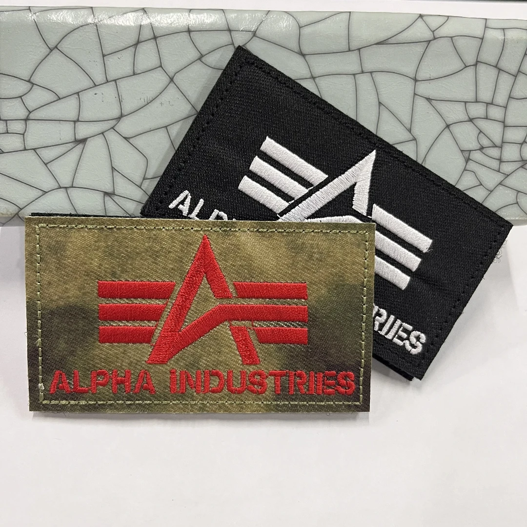 

ALPHA INIDUSTRIES Embroidered Hook and Loop Patches Tactical Morale Badge Military Armband Outdoor Equipment Backpack Sticker