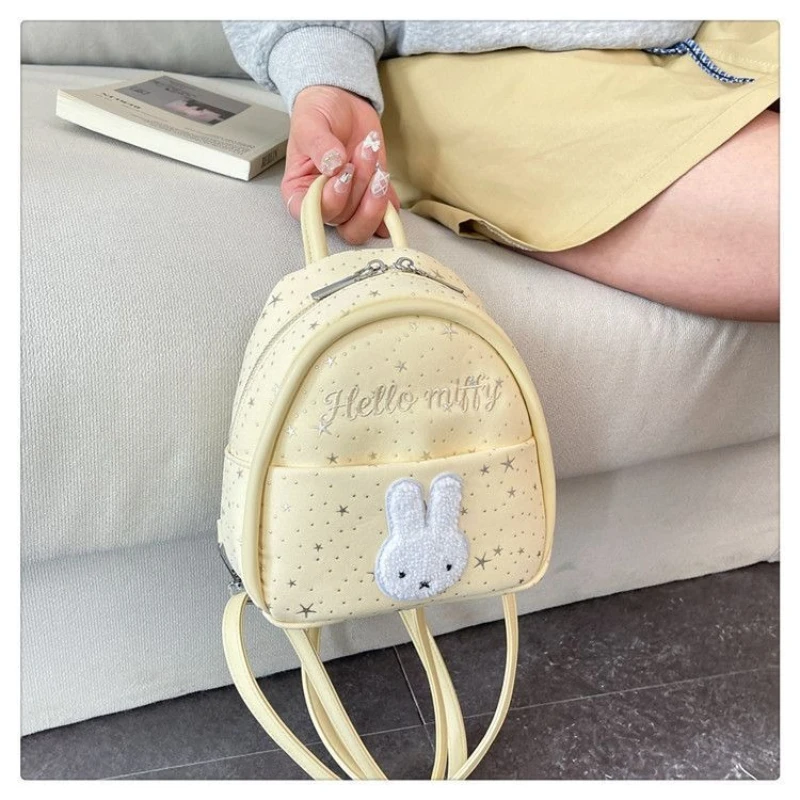 

New Miffy Polka Dot Mini Backpack Cute Korean Style Small Bag for Women Versatile Commuting & Travel Casual Daypack Lightweight