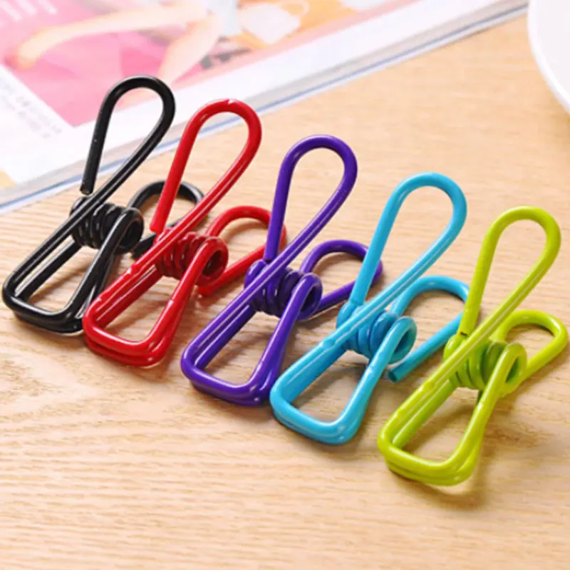 

10 Pcs Multipurpose Color Stainless Steel Clip Clothes Pin Pants Clothes Underwear Clip Hanger Hot Selling Home Small Metal Clip
