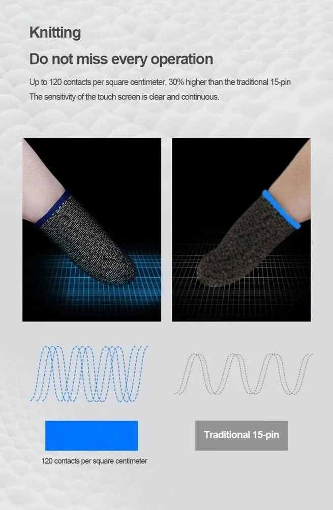 1 Pair Super Thin Gaming Finger Sleeve Breathable Fingertips For Pubg Mobile Games Accessories Tools