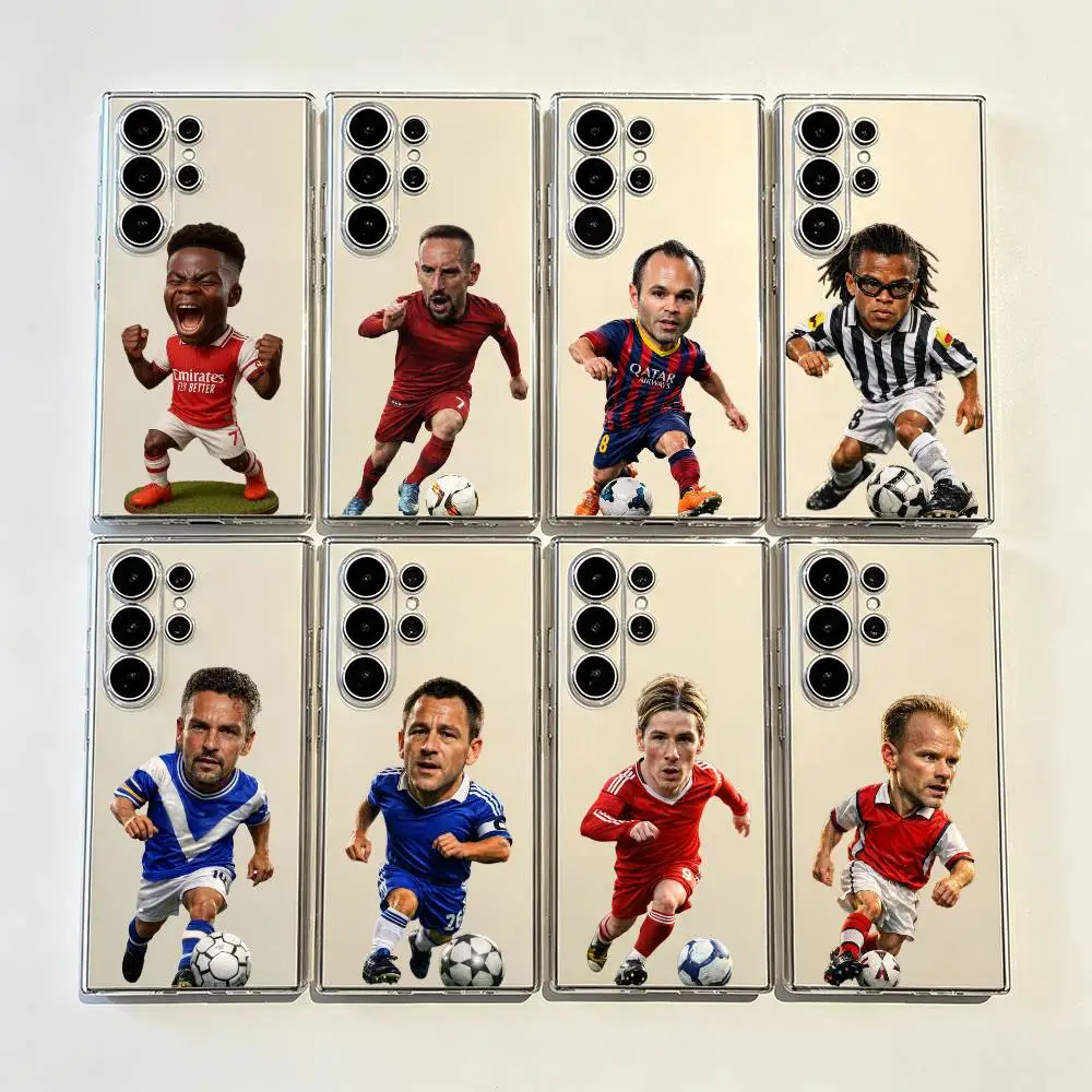 Football superstar Saka Shatterproof Transparent Printed Phone Case for Samsung Galaxy S26/S25/24/23/22/30/21/10/9,Ultra,Plus