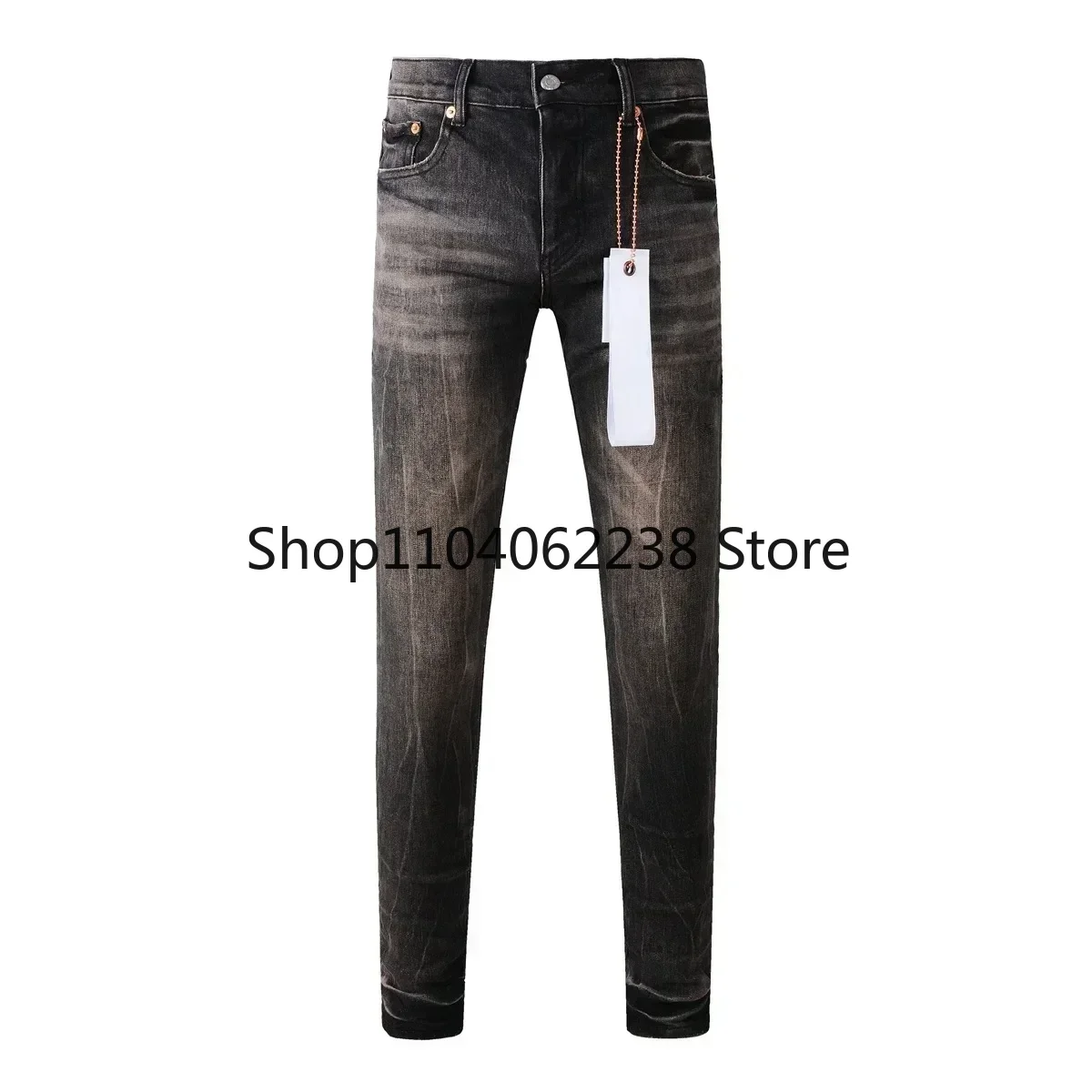 New Purples Men jeans high street rust yellow washing fashion brands top quality repair low-rise tight jeans 28-40 size pants