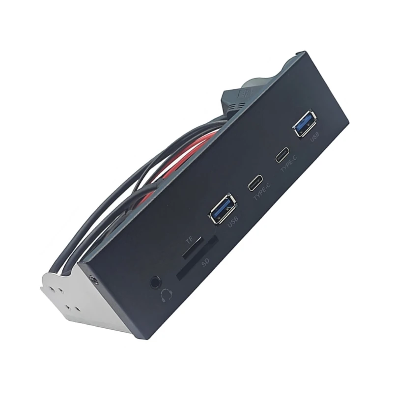 USB3.2 Gen1 5.25Inch Front Panel With Double USB3.0 Type C Port And Support Memory Card Reader Earphone Adapter 896C