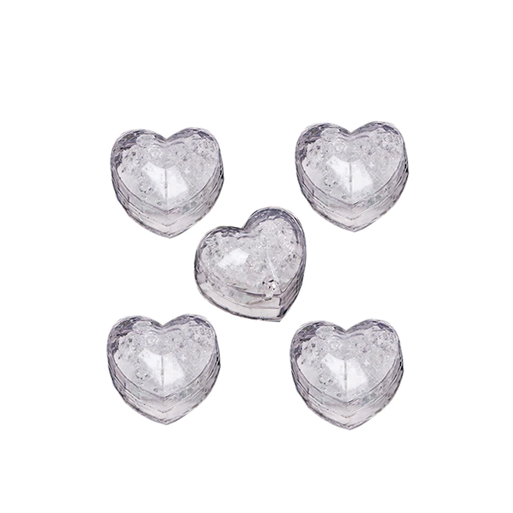 

12 Pcs Heart Shaped Ice Cube Mold LED Glowing Cubes Decoration with Light Wedding