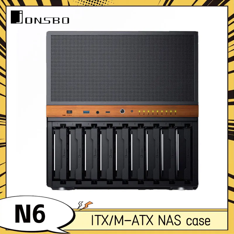 JONSBO N6 シャーシ NAS メインシャーシ MATX コンピューターデスクトップ 9 ハードドライブ ホームネットワークストレージ 240 水冷式 DIY コンピューターシャーシ