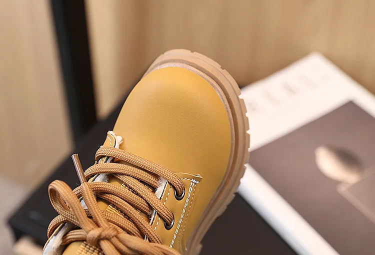 Schneestiefel für Jungen, Retro-Design, rutschfeste Schuhe für Kinder, seitlicher Reißverschluss, Winterstiefel mit Plüschfutter, rutschfeste Lederstiefel, Größe 21–30. – Detail 14